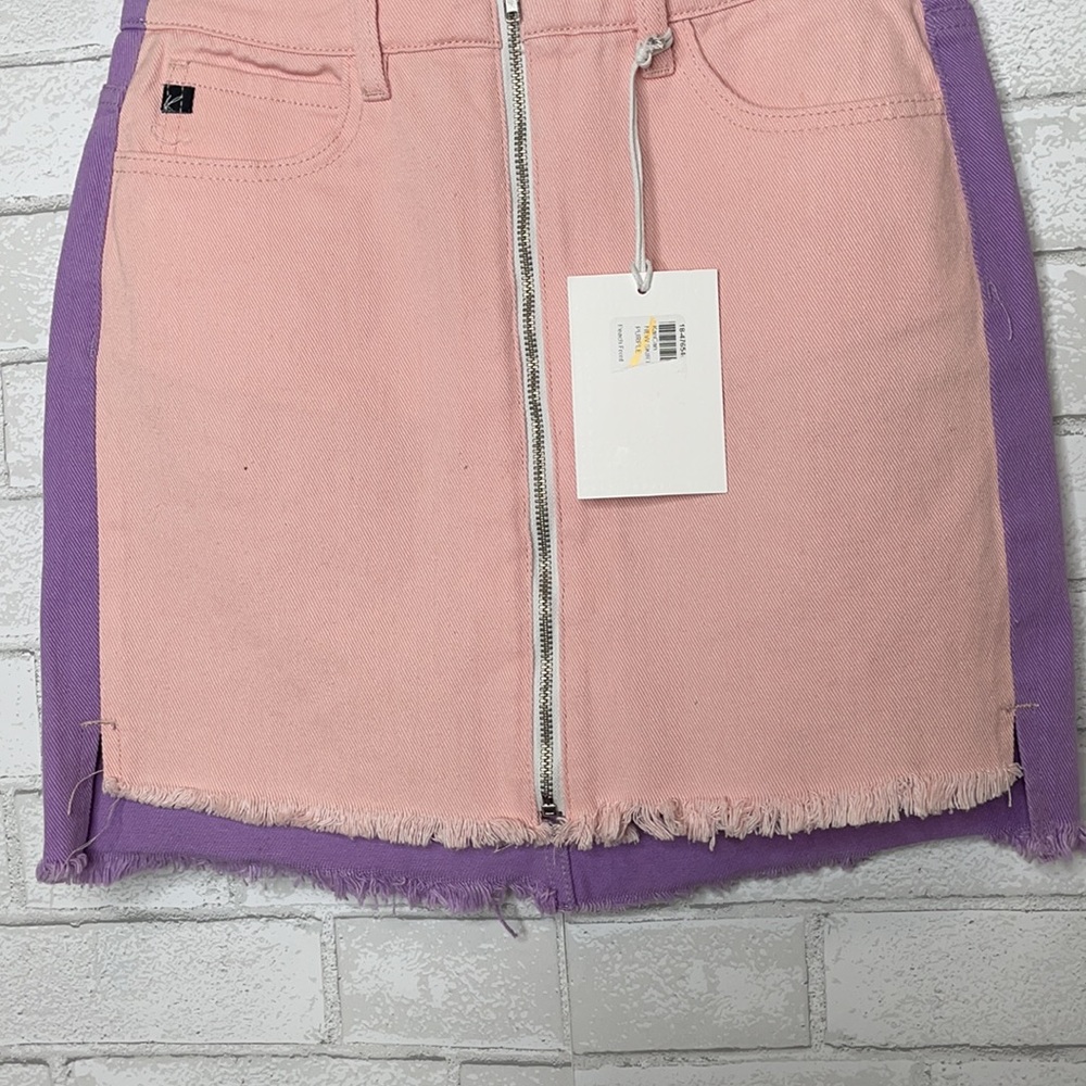 NWT KanCan PV Color Block Mini Skirt - Picture 6 of 12